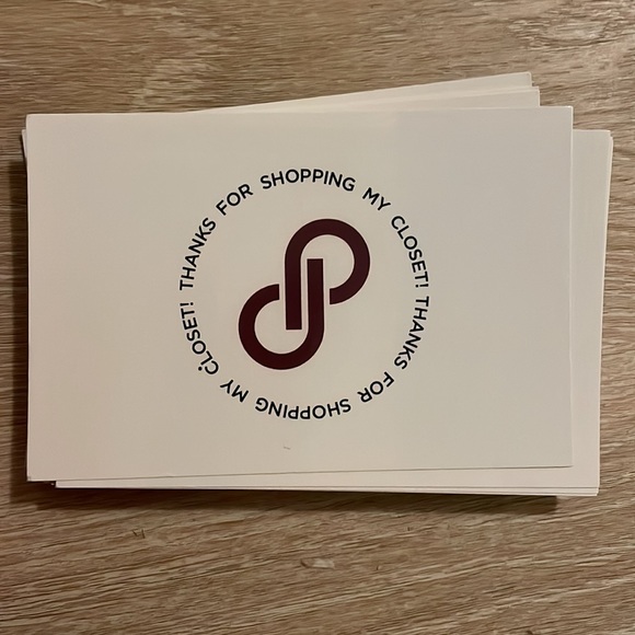 Posh Other - 2/$20 Poshmark thank you cards l poshfest white limited edition logo postcard